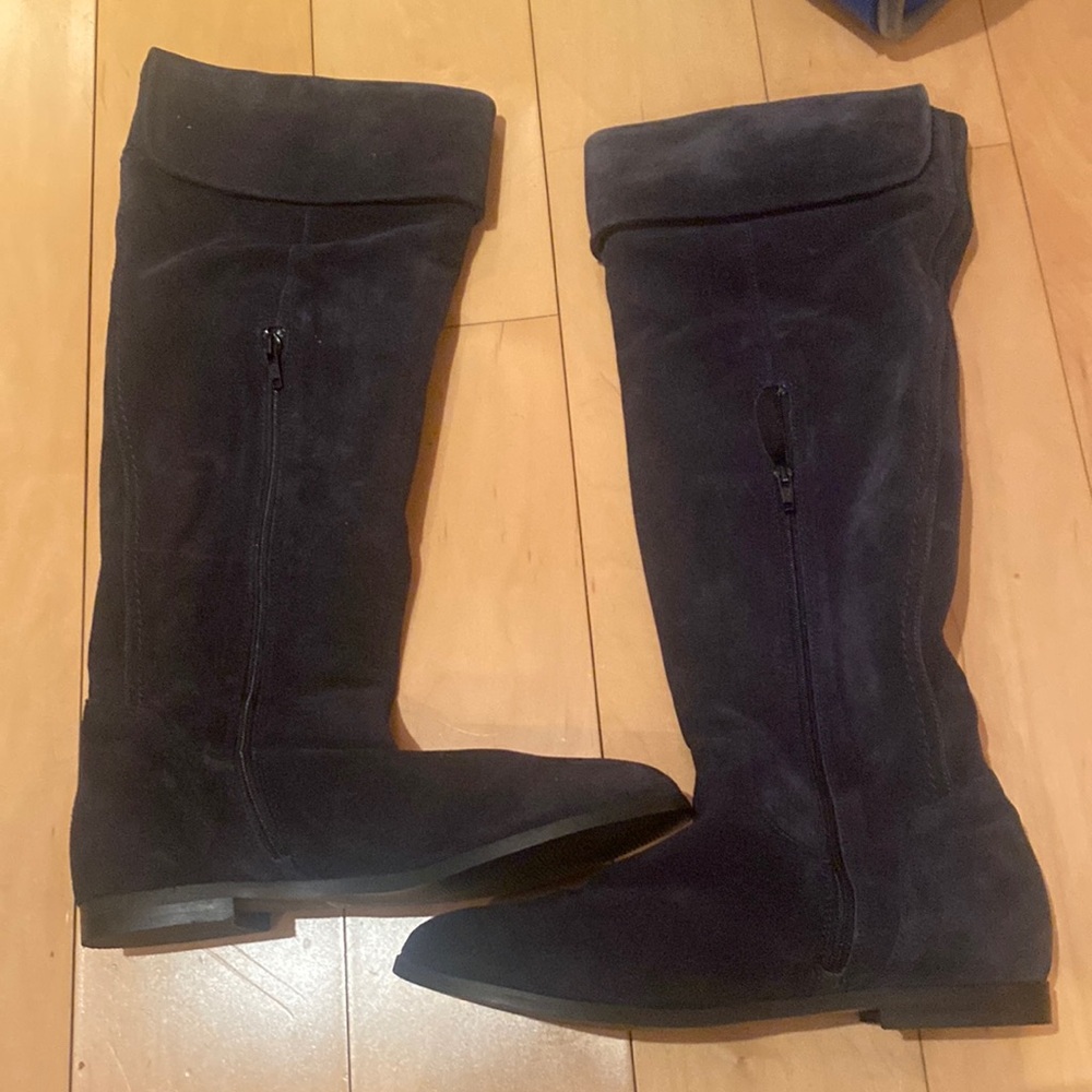 Clarks Navy Blue Suede Boots 7